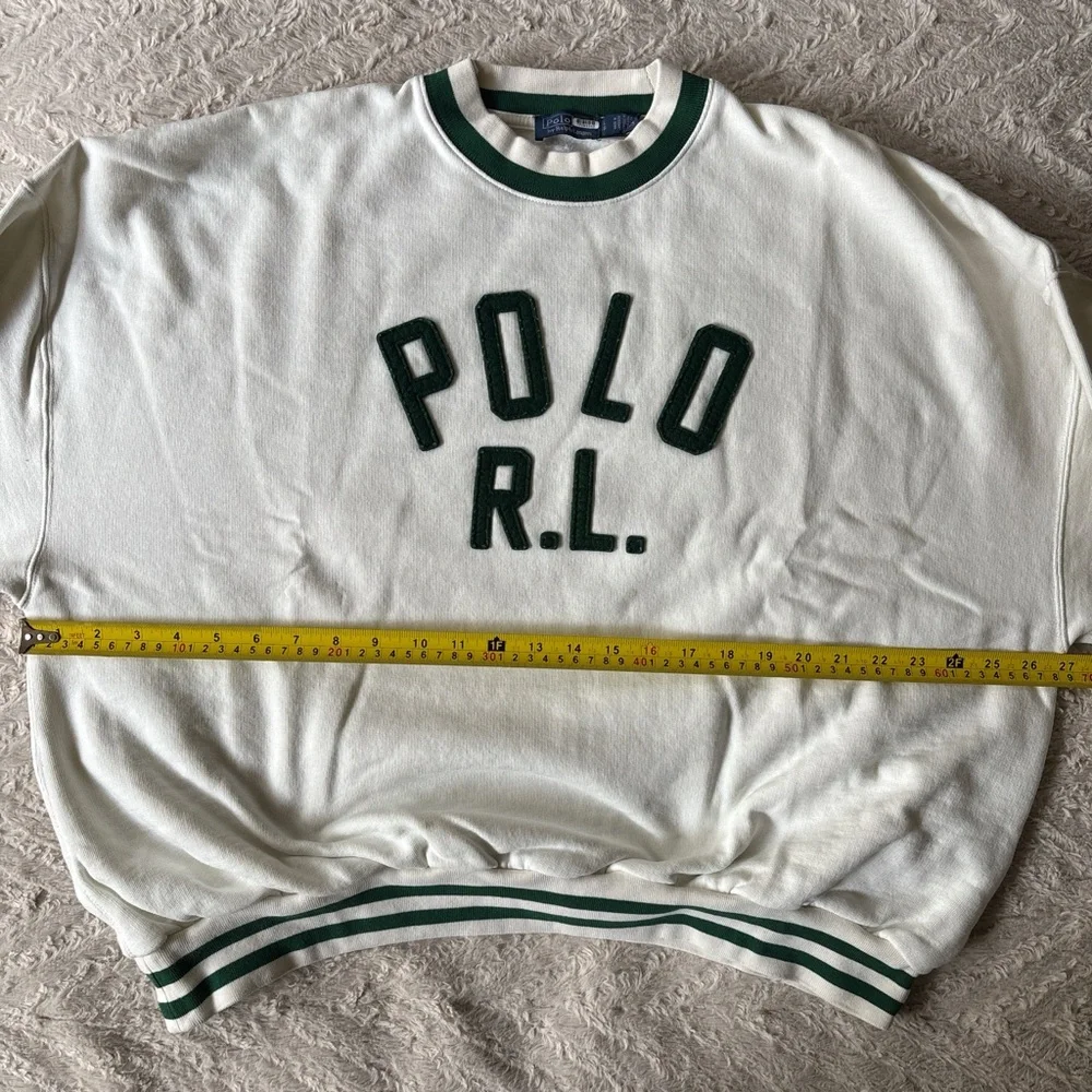 Polo Ralph Lauren Vintage Fleece Polo Sweatshirt in Nevis Large